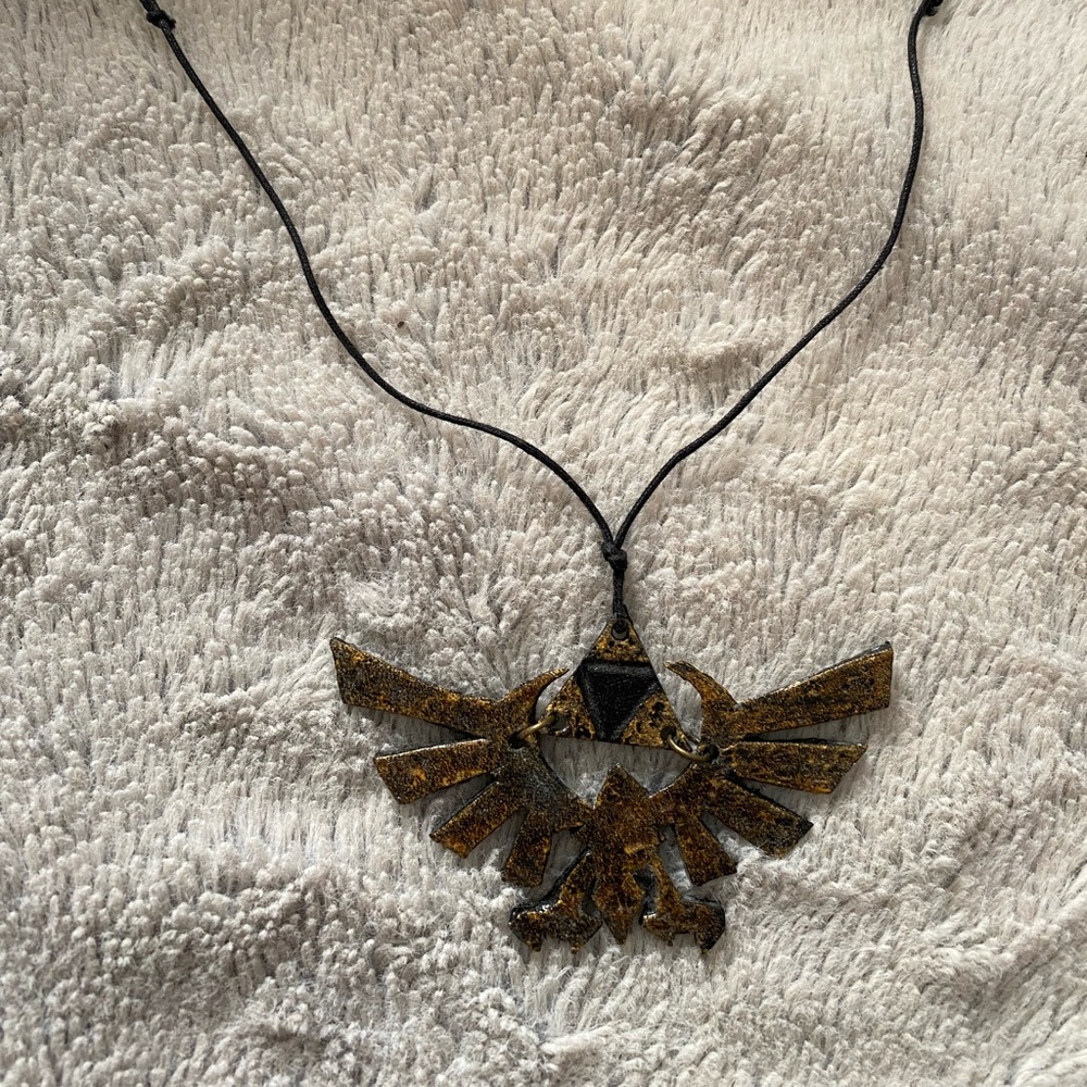 Legend of Zelda Adjustable leather necklace Triforce